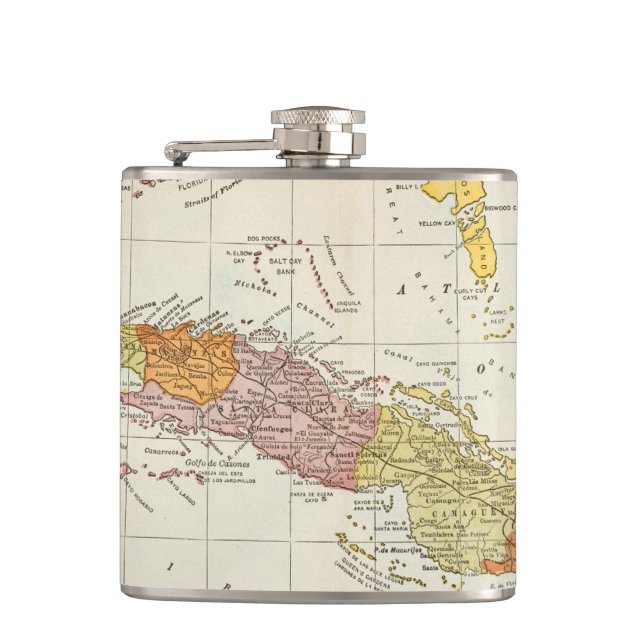 MAP: CUBA, 1900 HIP FLASK (Front)