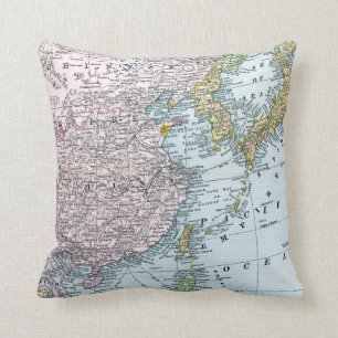 MAP: EAST ASIA, 1907 THROW PILLOW