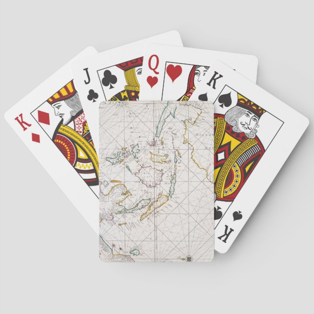 MAP: EAST INDIES, 1670 PLAYING CARDS (Back)