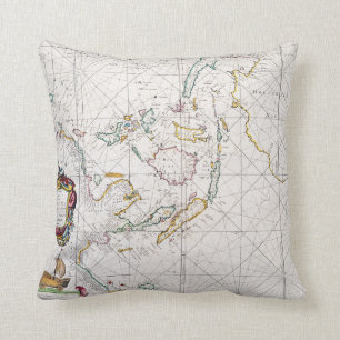 MAP: EAST INDIES, 1670 THROW PILLOW