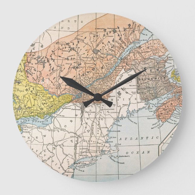 MAP: EASTERN CANADA LARGE CLOCK (Front)