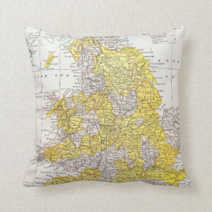 MAP: ENGLAND & WALES THROW PILLOW