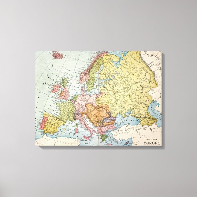 MAP: EUROPE, 1885 CANVAS PRINT (Front)