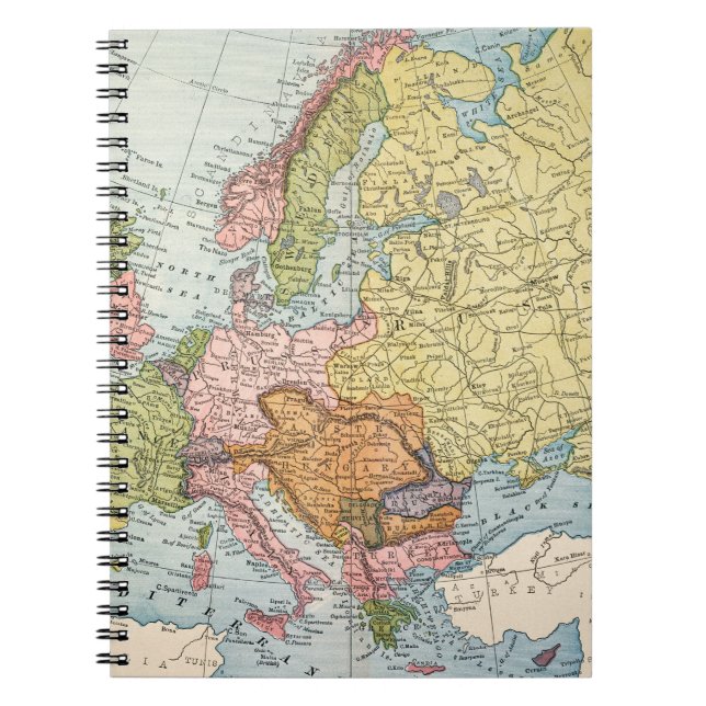 MAP: EUROPE, 1885 NOTEBOOK (Front)