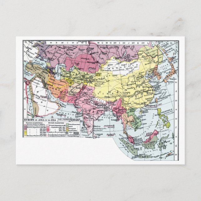 MAP: EUROPE IN ASIA POSTCARD (Front)