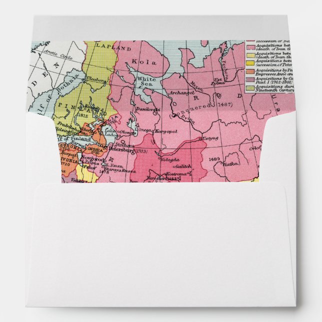 MAP: EXPANSION OF RUSSIA ENVELOPES (Back (Bottom))