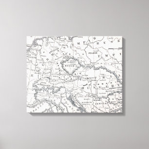 MAP: GERMANY AND AUSTRIA CANVAS PRINT