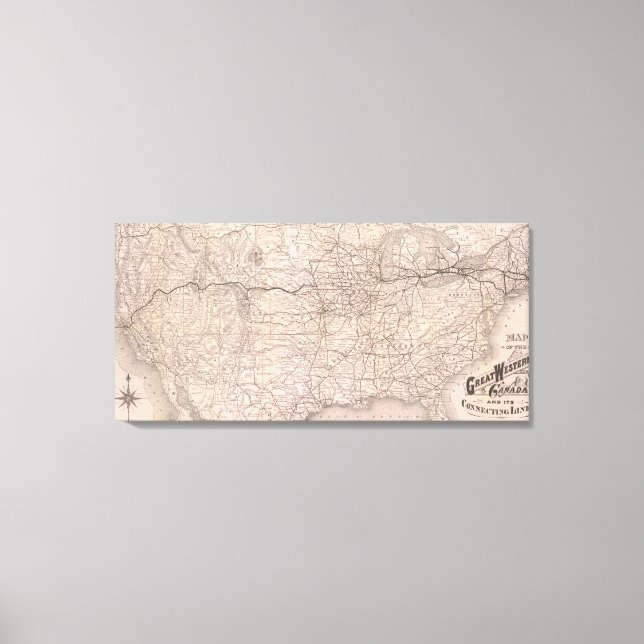 Map Great Western Railway of Canada Canvas Print (Front)
