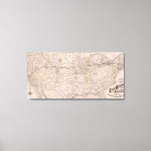 Map Great Western Railway of Canada Canvas Print