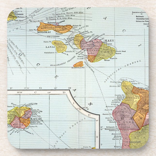 Map: Hawaii, 1905 Coaster (Front)