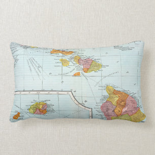 Map: Hawaii, 1905 Lumbar Pillow