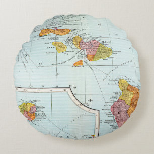 Map: Hawaii, 1905 Round Pillow