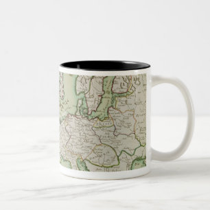 Map illustrating the Naval Attack on England Two-Tone Coffee Mug