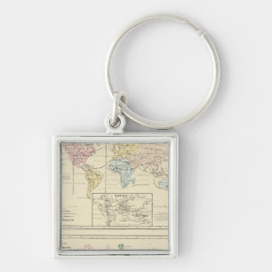 Map in colour of The World Keychain