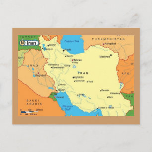 Map-Iran-1990s Postcard