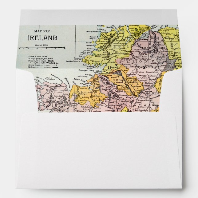 MAP: IRELAND, c1890 Envelope (Back (Bottom))