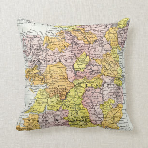 MAP: IRELAND, c1890 Throw Pillow