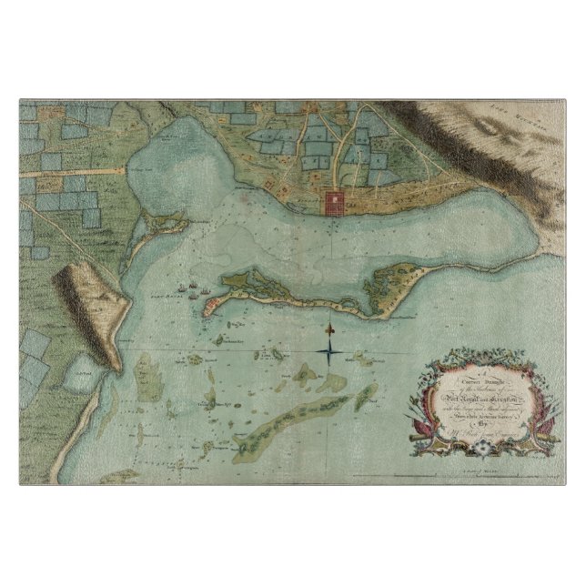 MAP: JAMAICA, 1756 CUTTING BOARD (Front)