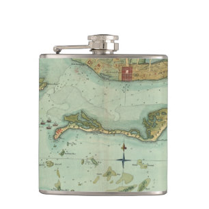MAP: JAMAICA, 1756 HIP FLASK