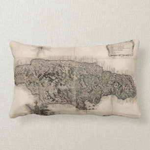 MAP: JAMAICA, 1763 LUMBAR PILLOW