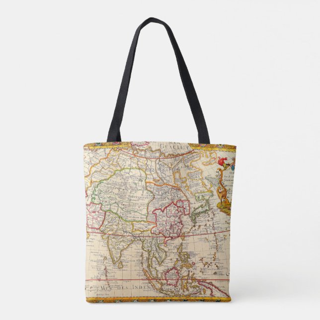 Map L'Asie Dressee Tote Bag (Back)