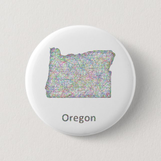map_line_US_01_Oregon.ai 2 Inch Round Button (Front)