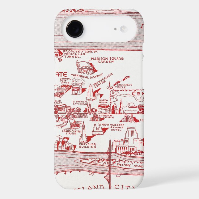 MAP: MANHATTAN, c1935 Case-Mate iPhone Case (Back)