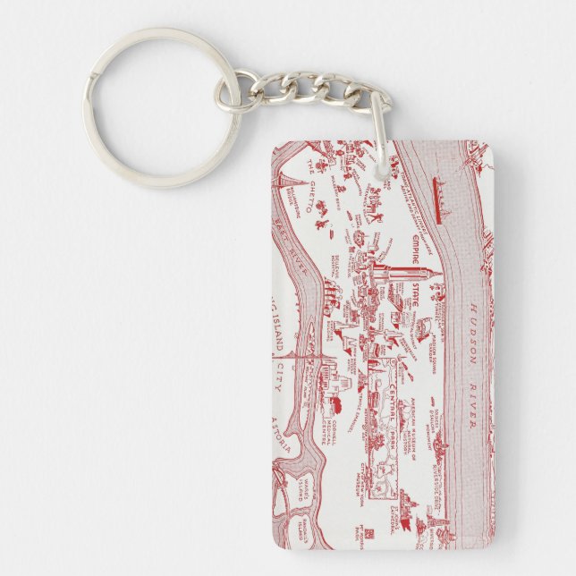 MAP: MANHATTAN, c1935 Keychain (Front)