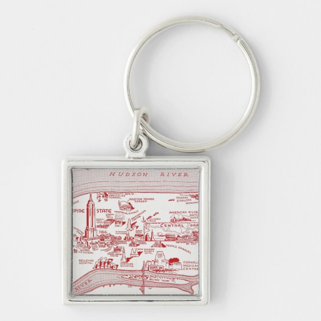 MAP: MANHATTAN, c1935 Keychain (Front)