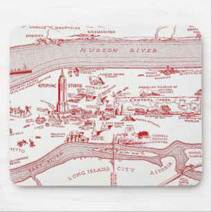 MAP: MANHATTAN, c1935 Mouse Pad