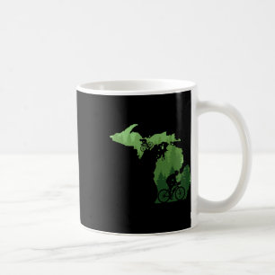 Map Michigan Mountain Bike Rider Mtb Biking Mounta Coffee Mug
