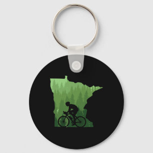 Map Minnesota Mountain Bike Rider Mtb Biking Mount Keychain