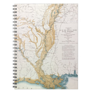 MAP: MISSISSIPPI RIVER, 1861 NOTEBOOK