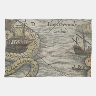 Map Monster/Sea Serpent Kitchen Towel