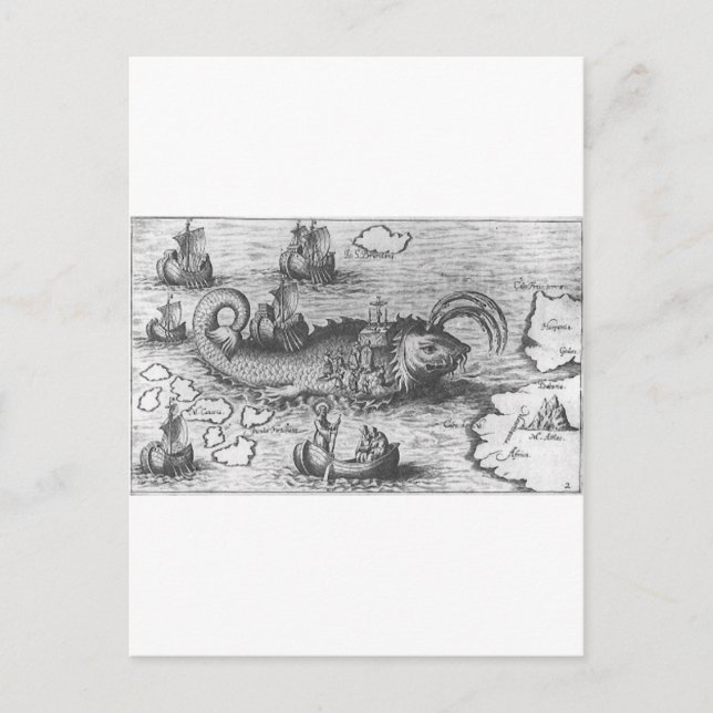 Map Monster/Sea Serpent Postcard (Front)