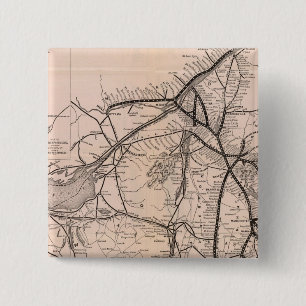 Map Montreal and Boston Air Line 2 Inch Square Button