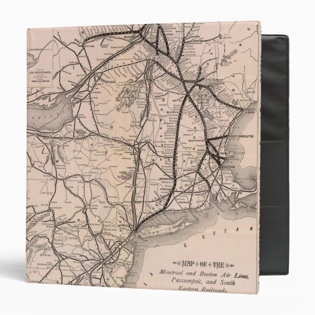Map Montreal and Boston Air Line Binder (Front/Inside)