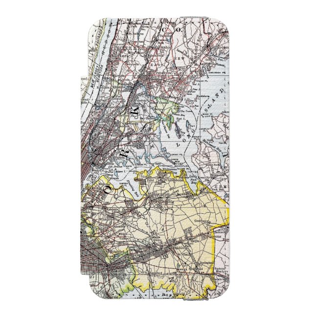 Map: New York Area, 1906 Incipio iPhone Wallet Case (Folio Front)