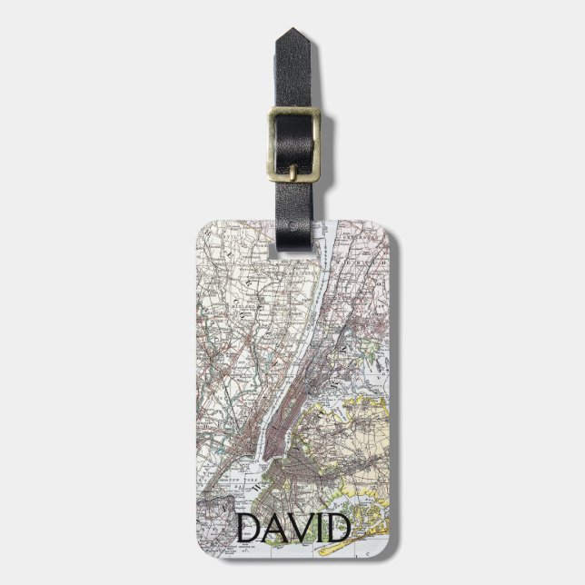 Map: New York Area, 1906 Luggage Tag (Front Vertical)