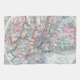 Map New York City Kitchen Towel