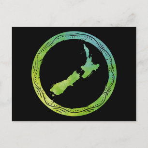 Map New Zealand Postcard