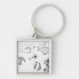 Map No.6 showing the route of the Armada fleet Keychain