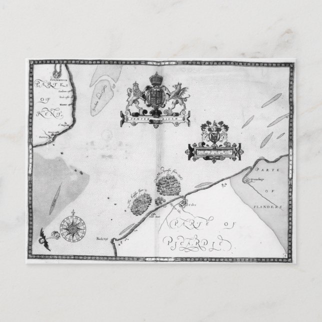 Map No.9 showing the route of the Armada fleet Postcard (Front)