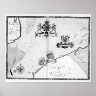 Map No.9 showing the route of the Armada fleet Poster