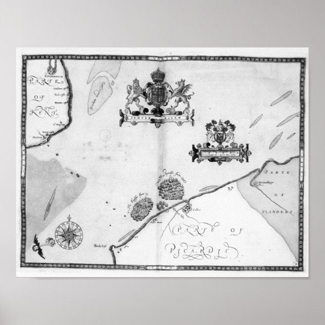 Map No.9 showing the route of the Armada fleet Poster (Front)