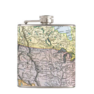 MAP: NORTH AMERICA, 1890 HIP FLASK