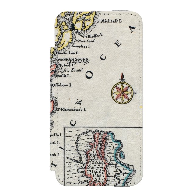 Map: North America, C1700 Incipio iPhone Wallet Case (Folio Front)