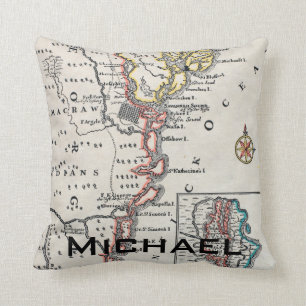 Map: North America, C1700 Throw Pillow
