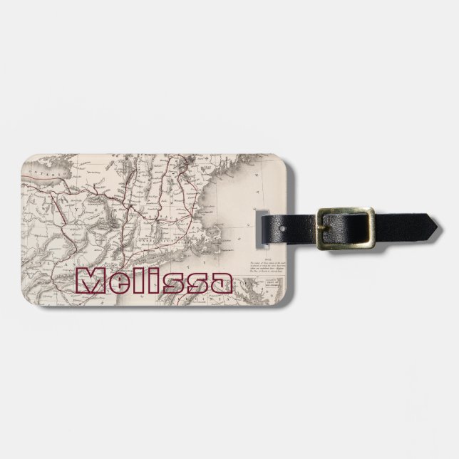 Map: Northeast USA Luggage Tag (Front Horizontal)