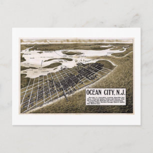 Map, Ocean City, New Jersey Vintage Postcard